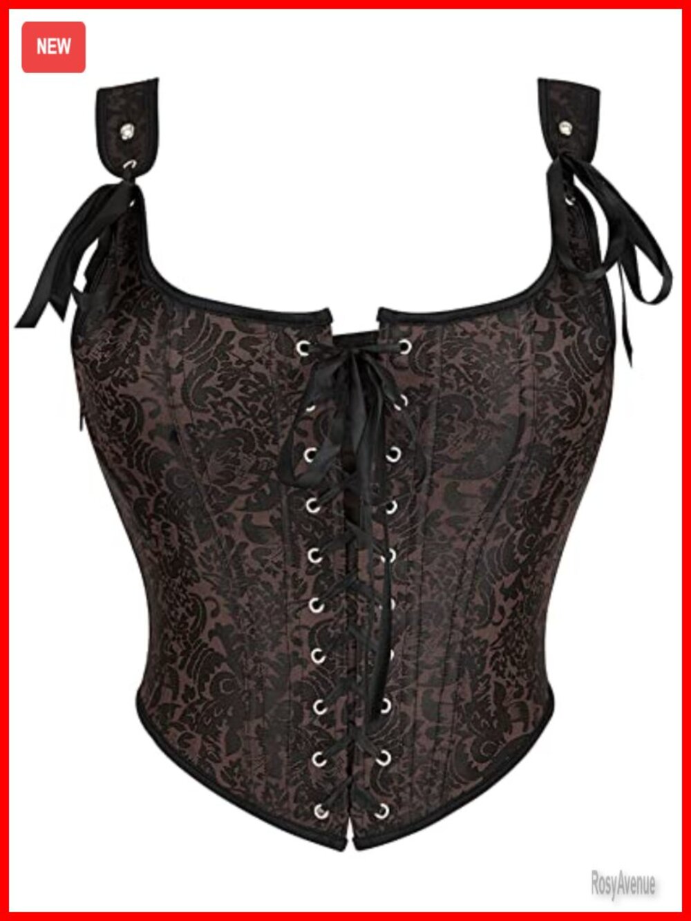 Vintage Lace Trim Corset Bustier Steel Boned Lace-Up Renaissance